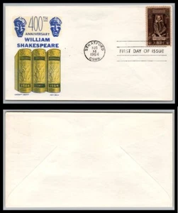 US FDC # 1250 5c William Shakespear Cachet Craft 1964, 9p4362 - Picture 1 of 1