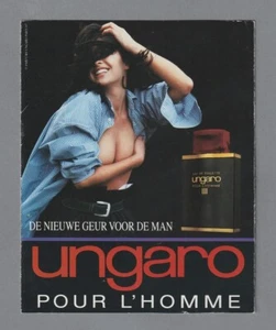 Carte publicitaire - advertising card - Pour Homme d'Ungaro recto verso 2 volets - Foto 1 di 3