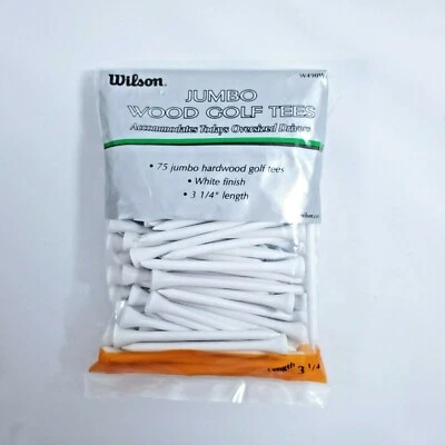 ¡NUEVO!-Camisetas de golf Wilson JUMBO 3 1/4" de madera bolsa de 75 unidades-color blanco Foto 1 de 4