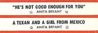 Jukebox Title Strip - Anita Bryant: "A Texan And A Girl From Mexico" Version 2