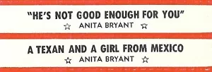 Jukebox Titelstreifen - Anita Bryant: ""Eine Texanerin und ein Mädchen aus Mexiko"" Version 2 - Bild 1 von 1