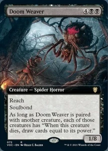 MTG - (Extended Art) DOOM WEAVER - Crimson Vow Commander (R) - Picture 1 of 2