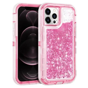 Shockproof Case For iPhone 17 16 15 14 Pro Max 13 12 Liquid Glitter Bling Cover - Picture 1 of 36
