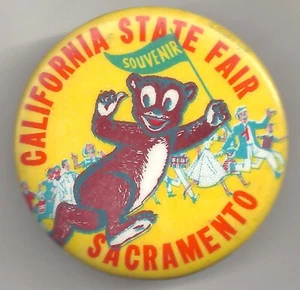 CALIFORNIA STATE FAIR Souvenir Pin Sacramento w/ Running Bear! - Picture 1 of 2