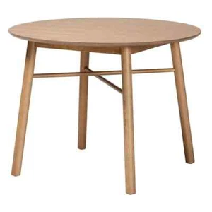 Denmark 39.4 in. Round Oak Brown Wood Top Dining Table (Seats 4) - Picture 1 of 6
