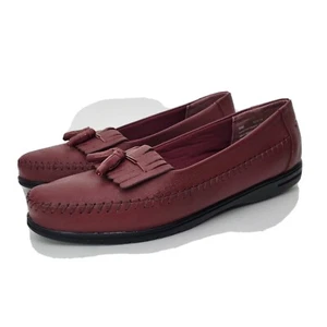Dr Scholls Womens Maroon Moccasin Loafer Shoes SZ 9M E23-14 Tasseled Comfort - Picture 1 of 12