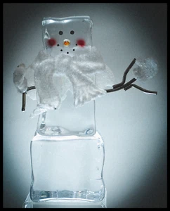 Department 56 Ice Block Snowman – 3 Tier Frosty Figure with Angel Wings & Arms - Picture 1 of 7
