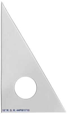 10-inch 30-60-90 Drafting Triangle, Clear Plastic - Image 1 of 3