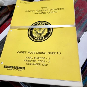Naval Junior Reserve Officers Training Corps Cadet Notetaking Sheets Looseleaf - Picture 1 of 13
