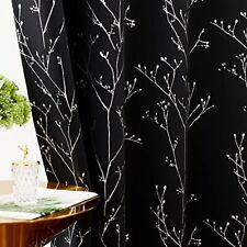 Blackout Thermal Insulated Bedroom Curtains, Black Long Living Room Window Dr...