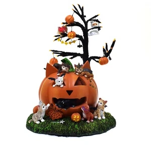 Bradford Exchange Purr-Fectly Mischievous Halloween Tree Cat Kittens Lighted - Picture 1 of 6
