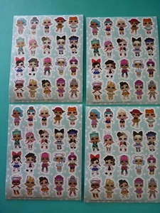 LOL SURPRISE Stickers (4) Complete Sheets 4.5" x 3.5" - Picture 1 of 2