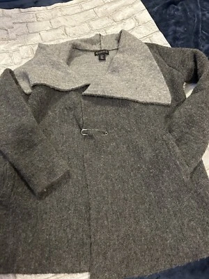 Women’s Nanette Lenore Gray Wool Blend Draped Cardigan Sweater Size Medium  - Image 1 of 4