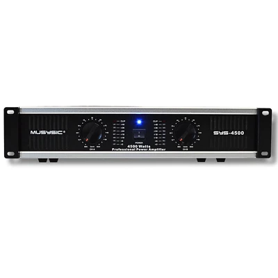 MUSYSIC Amplifier 2 Channel 4500 Watts Professional Power Amplifier, DJ Stereo - Image 1 of 4