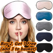 Sleeping Eye Mask Mulberry Silk Satin Night Sleep Blindfold Blackout Travel Home