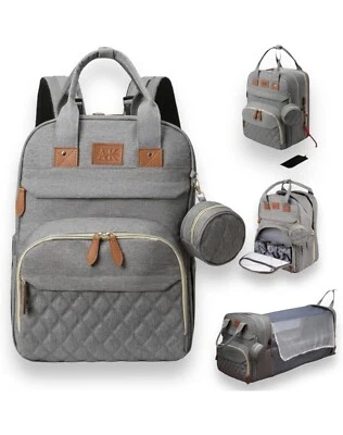 Mochila Bolsa de Pañales de Viaje con Cambiador Estación Bolsillo para Monedas para Niños Niñas Foto 1 de 4