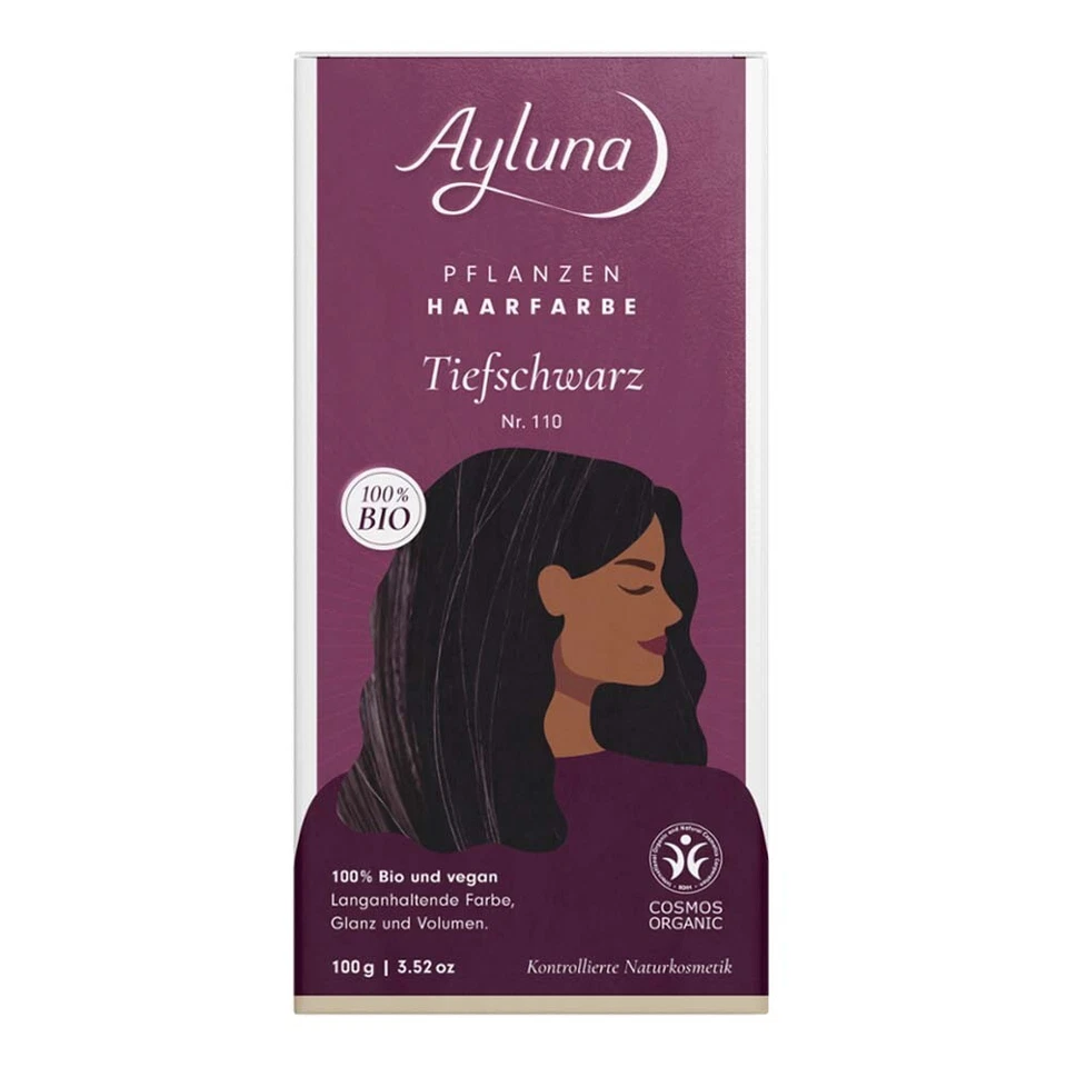 Haarfarbe - Nr.110 Tiefschwarz 100g | AYLUNA NATURKOSMETIK - Bild 1 von 1