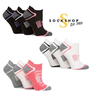 Womens Sport Trainer Socks Performance Half Cushioned Tech 3 Pairs 4-8 SOCKSHOP - Picture 1 of 10
