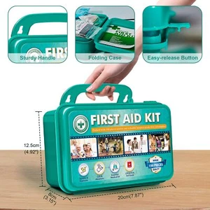 150 Pieces Hardcase First Aid Kit -First Aid Box Contains for Travel,Home,Office - Picture 1 of 8