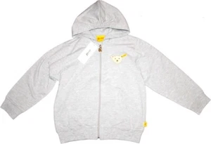 Steiff Kapuzen-Sweatshirtjacke NEU Gr.116 Teddy grau Hoodie - Bild 1 von 3