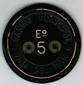 Chile Chip Casino de Viña del Mar Eº0.50 Verde - 3.8 cm. - Picture 1 of 2