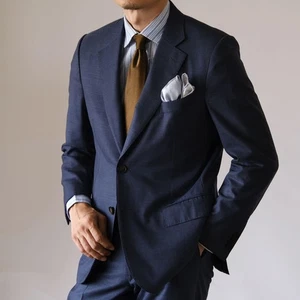 Ermenegildo Zegna Couture Navy Wool Suit 52 US Size 42 Men's - Picture 1 of 9
