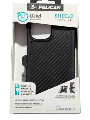 J9. Pelican Shield Series Apple iPhone 13/14/15 Black MagSafe Compatible/Holster - Image 1 of 3