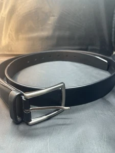 Cinturón de cuero de vaca liso Perry Ellis Portfolio para hombre negro talla 40 hebilla plateada - Imagen 1 de 9