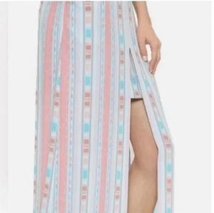 BCBGMAXAZRIA Jane Maxi Front Slit Skirt Pink Clay Combo Sz S - Picture 1 of 14