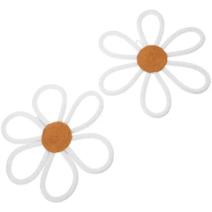  2pcs Woven Boho Daisy Wall Decor 25cm Flower Macrame Daisy Art Sign Floral - Picture 1 of 12