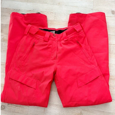 Pantalones de esquí Salomon Hot Pink Climapro para mujer talla XS Foto 1 de 4