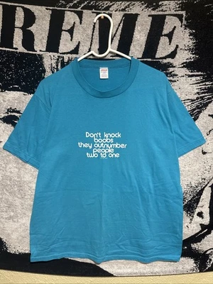 Винтажная смешная футболка 80-х с одним стежком Don't Knock Boobs грязный юмор размер XL - Изображение 1 из 4