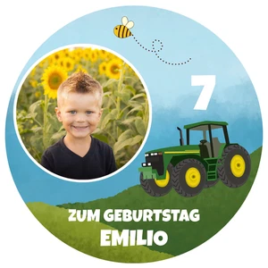 Tortenaufleger essbar individuell Geburtstag, Tortenbild, Traktor, Bauernhof - Bild 1 von 4