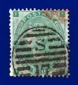 1862 SG90 1s Green Spec J101(2) TI Well-centred Red Receiving Mark Cat £250 cslg - Bild 1 von 3
