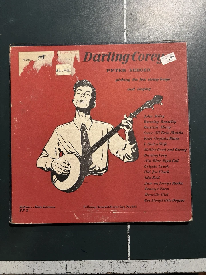 Peter Seeger – Darling Corey LP 1950 Folkways FP 3 Alan Lomax Folk Banjo VG - Image 1 of 4