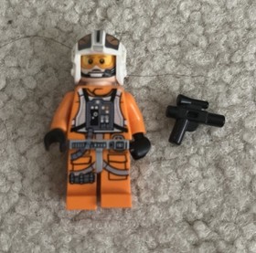Lego STAR WARS Minifigure Rebel Pilot X-wing (Theron Nett) 75032 w/Blaster!
