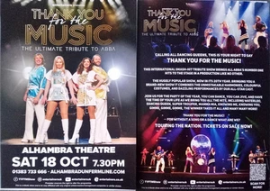 ThankYou For The Music Abba Tribute Dunfermline 2025 New Promotional Promo Flyer - Picture 1 of 1