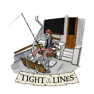 Decal Vinyl Sticker "Tight Lines" - Pirate Angler Made in USA - Picture 1 of 1