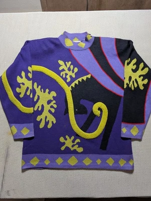 Suéter Arte Carrusel Unicornio Caballo Fantasía Gris San Juan María Salvaje De Colección Grande Foto 1 de 4