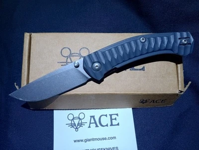GiantMouse Ace Iona M390 Blade Gray FRN Folding Knife - Image 1 of 4
