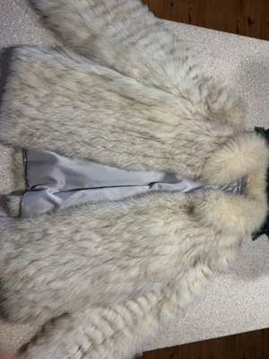 Abrigo de piel de zorro azul vintage Saga Fox talla S/M para mujer excelente estado Foto 1 de 4