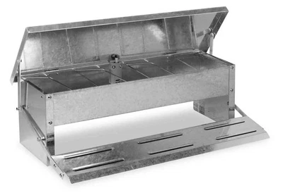 Agrarzone Geflügel Futterautomat Edelstahl mit Trittstufe Futterspender Hühner - Bild 1 von 2