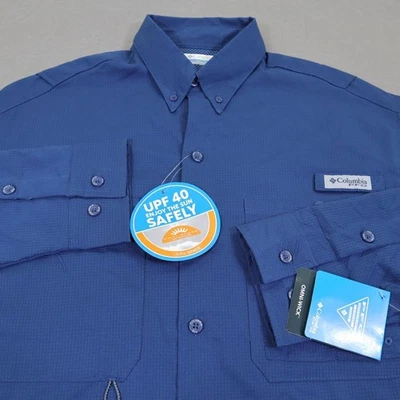 Columbia PFG Crystal Springs Shirt Mens Small Long Sleeve Fishing UPF 40 Button - Image 1 of 4