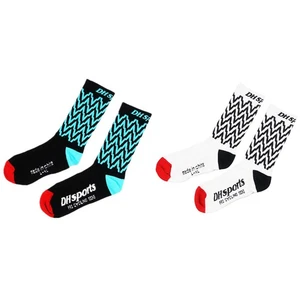 2 Pairs Cycling Socks Riding Bicycle Bike Sports Ankle Socks XC MTB Black White - Picture 1 of 7