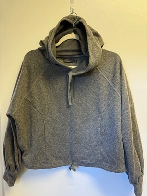 Prana 卫衣 Ziller 连帽衫裁剪连帽衫口袋羊毛混纺灰色中号 — 第 1/4 张图片