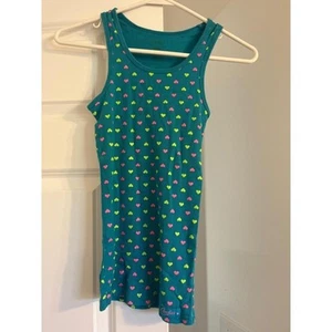 Candies Tank Top Teal Heart Print Sleeveless Casual Top Girls Size Unknown - Picture 1 of 2