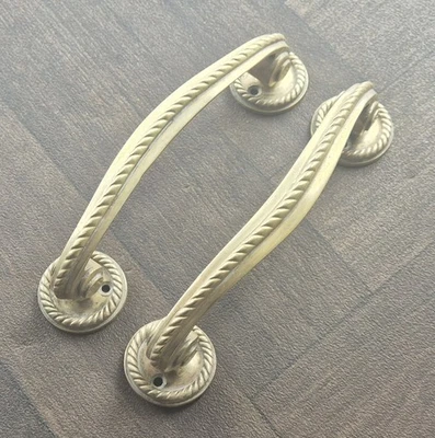 Pair of Brass Georgian Bow Rope Detail Door Pull Handles (Antique) - Image 1 of 3