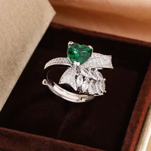 Luxury Accessories Ring for Women Crystal Love Jewelry Gift for Anniversary - Picture 1 of 7