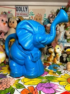 Ohio Art Blue Blow Mold Elephant Watering Can - Picture 1 of 5