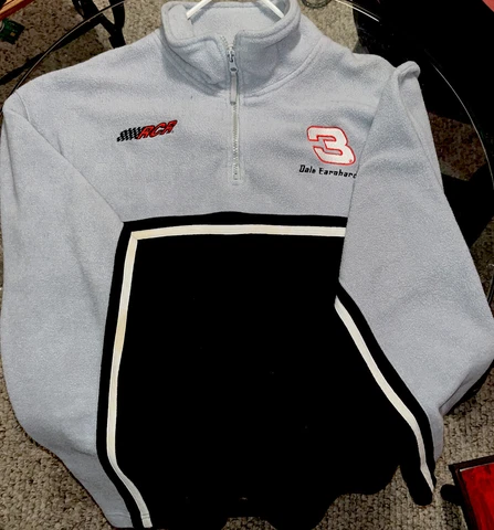 Vintage Fleece Pullover Size L  DALE EARNHARDT 3 Winner Circle 1/4 Zip Cover